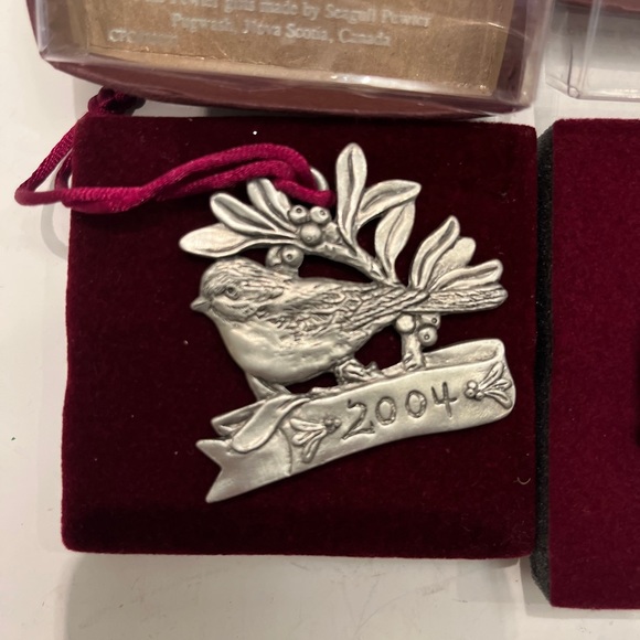 SEAGULL Pewter Canada Christmas Tree Ornaments Bird Deer 2004 2008 Lot Of 2 Box - Picture 2 of 12